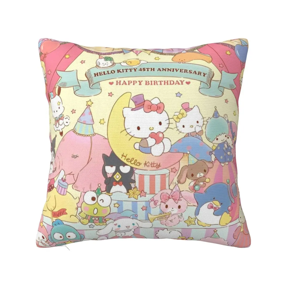 Sanrio Kuromi Melody Hello Kitty Pillowcase Printing Polyester Cushion Cover Gift Cartoon Pillow Case Cover Bed Zipper