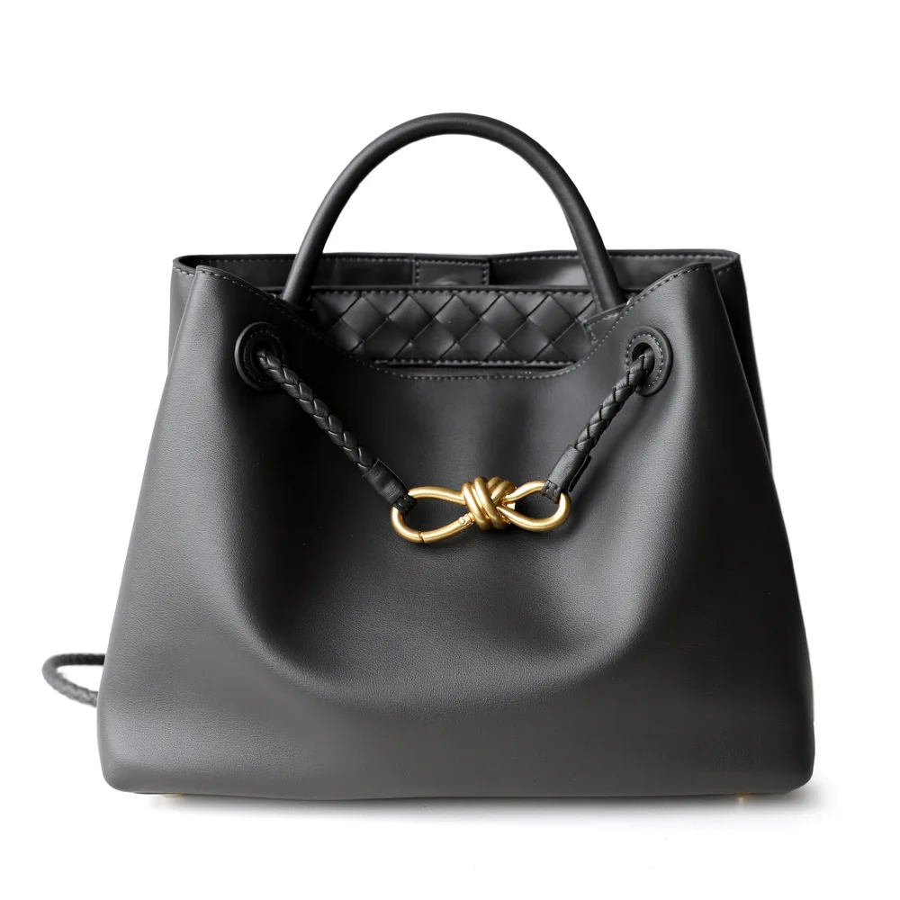 

Genuine Leather Tote Bag 2025 New Niche Design Neutral Minimalist Style Cowhide High-end Large Capacity Single-shoulder Handbag