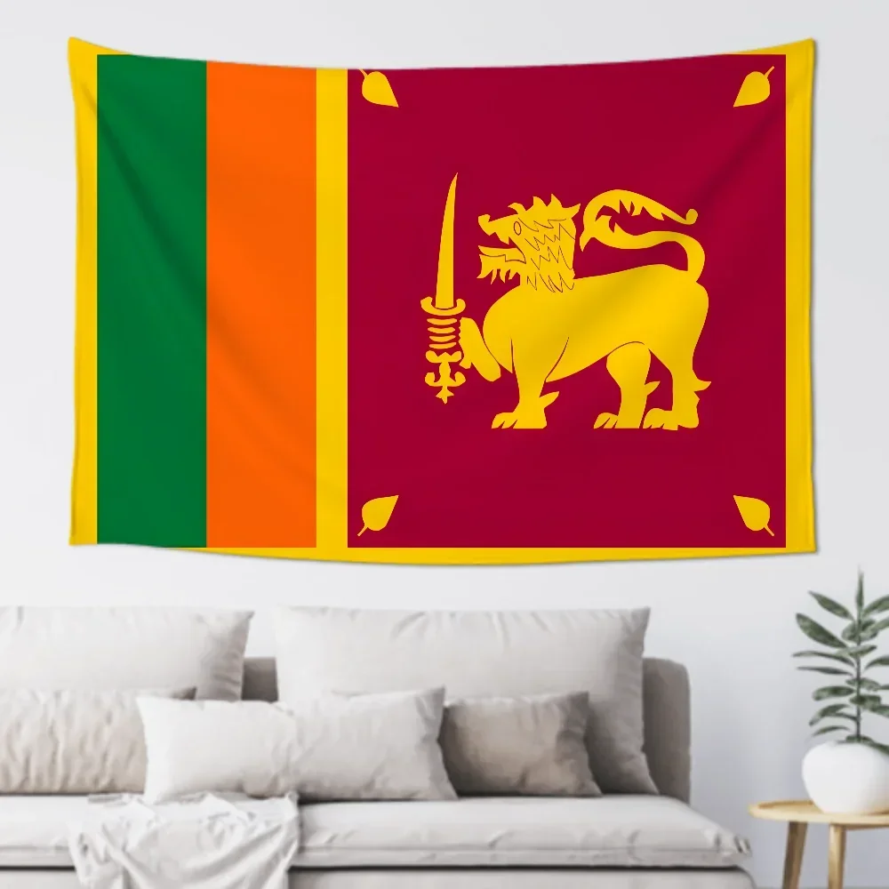 1pc Democratic Socialist Republic Of Sri Lanka Flag Banners Four Hole Flag Polyester Outdoor Decor Room Aesthetic