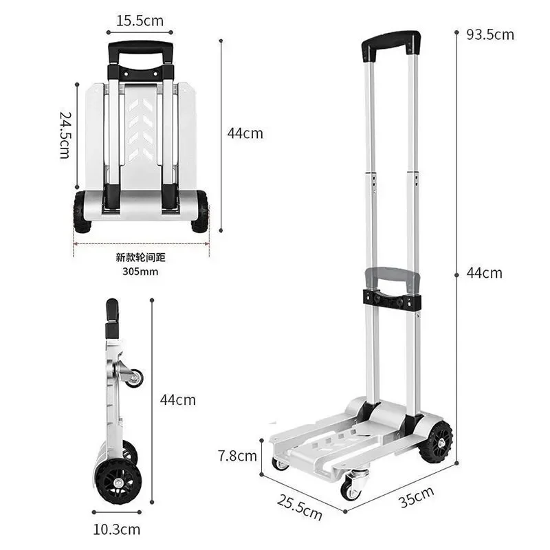 Foldable trolley trolley Internet celebrity small trailer pull express pull goods move