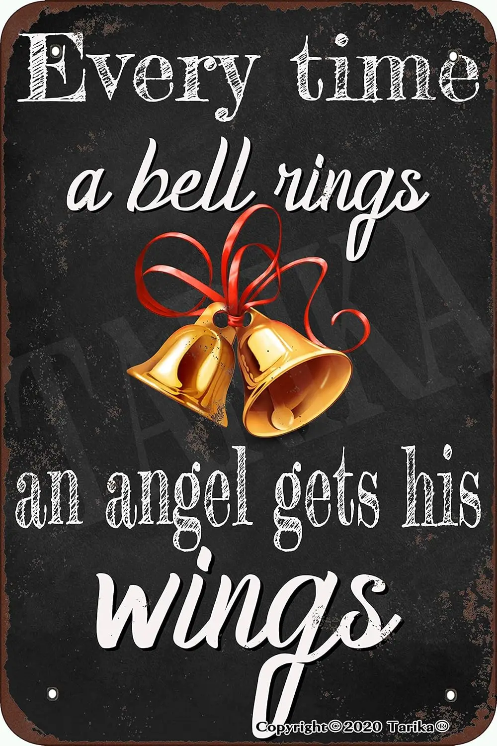 BIGYAK Every Time A Bell Rings an Angel Gets His Wings Vintage Look 8X12 Inch Metal Decoration Crafts Sign for Home Funny Wall D