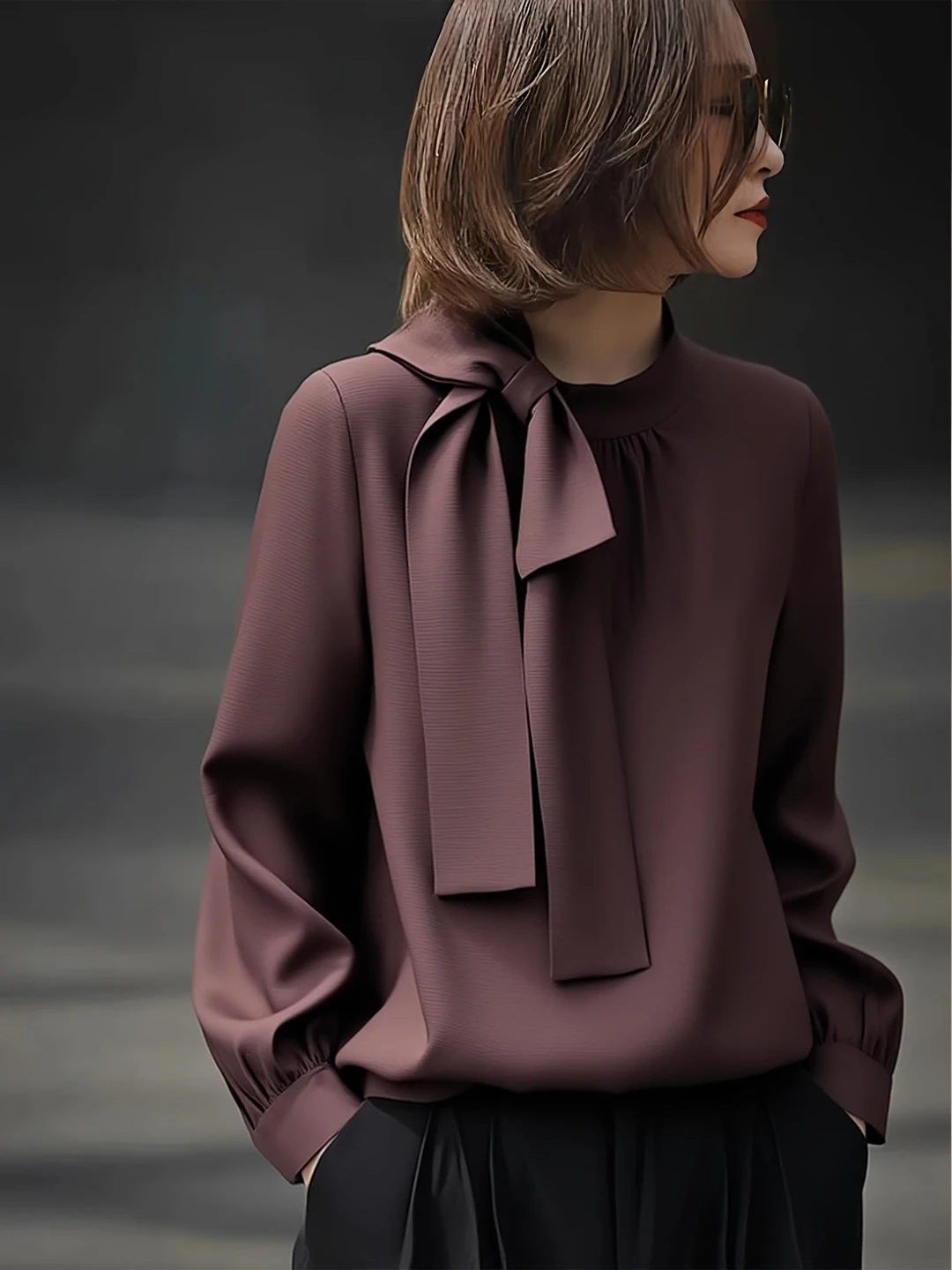 Maglione Lungo Rosso da Donna con Collo a V Unico Elegante Novità Autunnale Abbigliamento Casual Comodo Traspirante Leggero