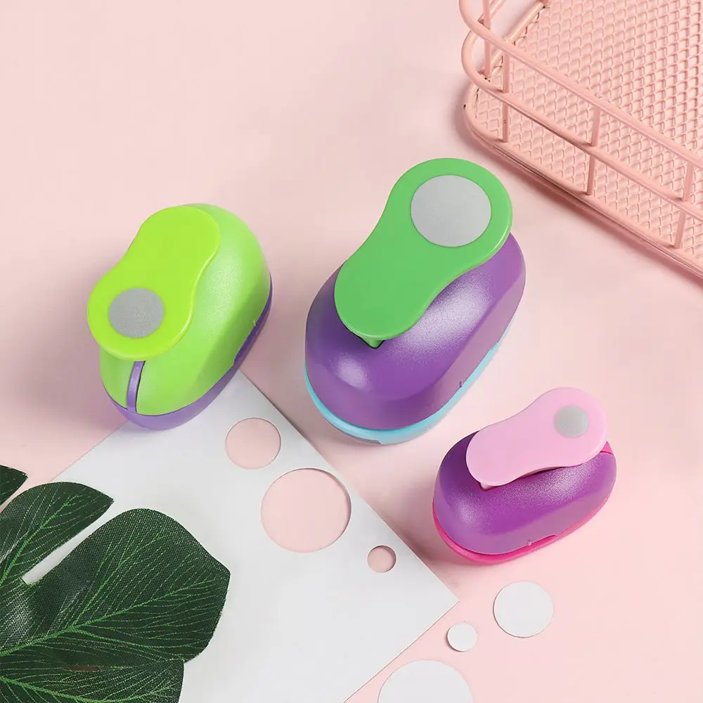9mm 16mm 25mm Color Random Cute Scrapbooking Convenient DIY Cards Making Paper Shaper Cutter Round Hole Punch Embossing