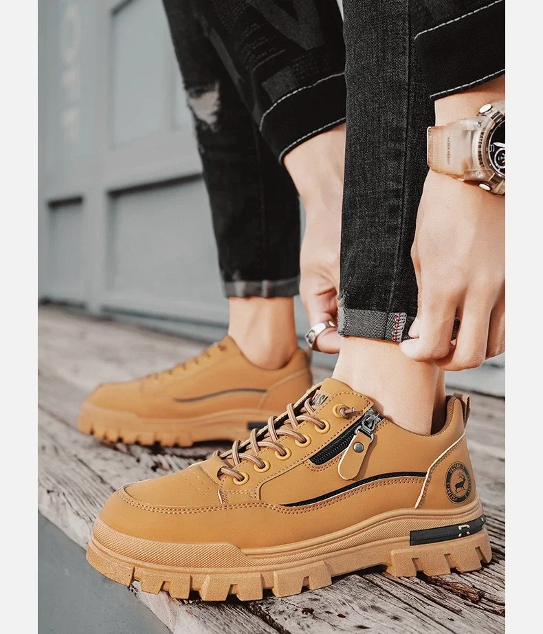 Lässige Sport-Outdoor-Wanderschuhe Trendige Mode-Streetwear Bequeme Herren-Board-Schuhe mit Dicker Sohle – Detail 4