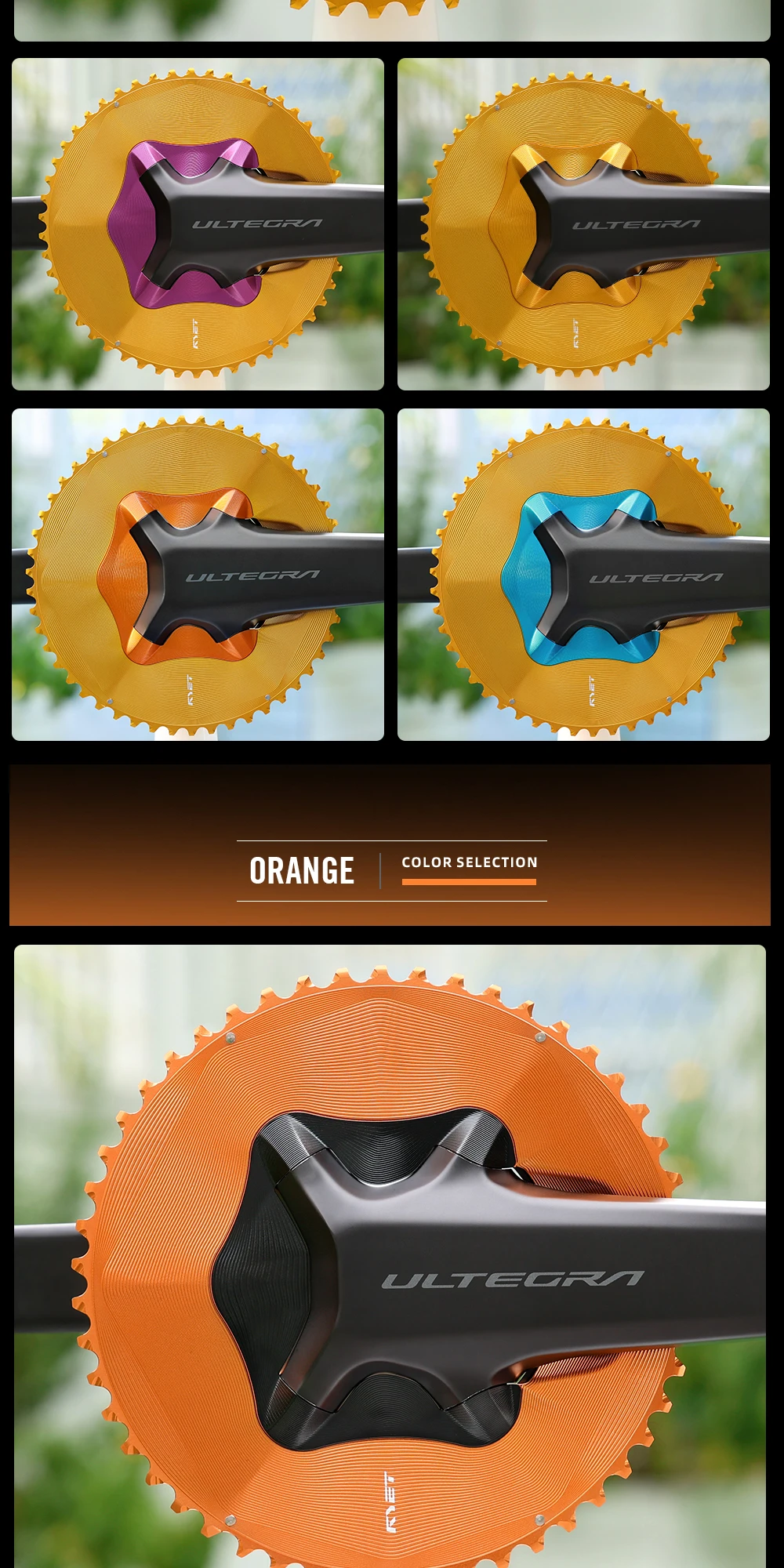 RYET Aero Rennrad-Kettenblatt 50-34T 52-36T Kompatibel mit Shimano 12-Gang Dura-Ace R9200 Ultegra R8100 105 R7100 2x Gruppensätzen – Detail 23