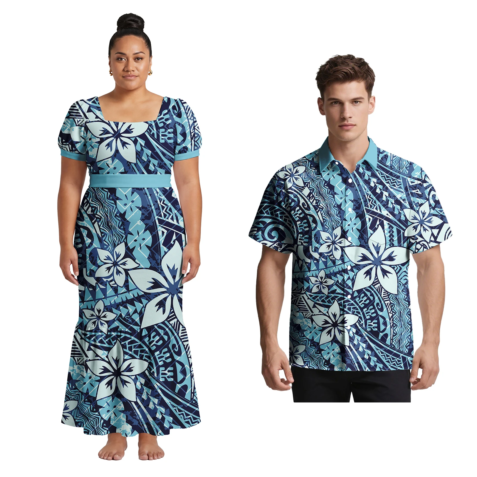 Boutique Lady Wear Custom Samoan Island Casual Life Clothes Hawaiian Holiday Dress Polynesian Women Tribal Design Mermaid Dress view 4