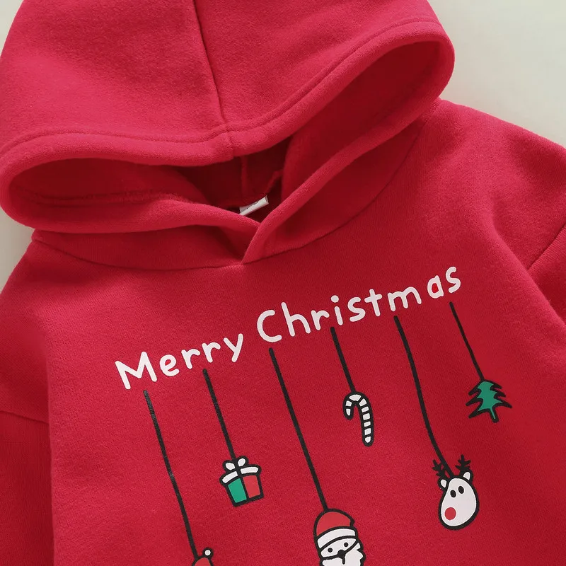 Christmas Baby Girl Boy Clothes Fall Winter Hoodies 2022 Long Sleeve Letters Print Korean Pullovers 0 to 24 Months