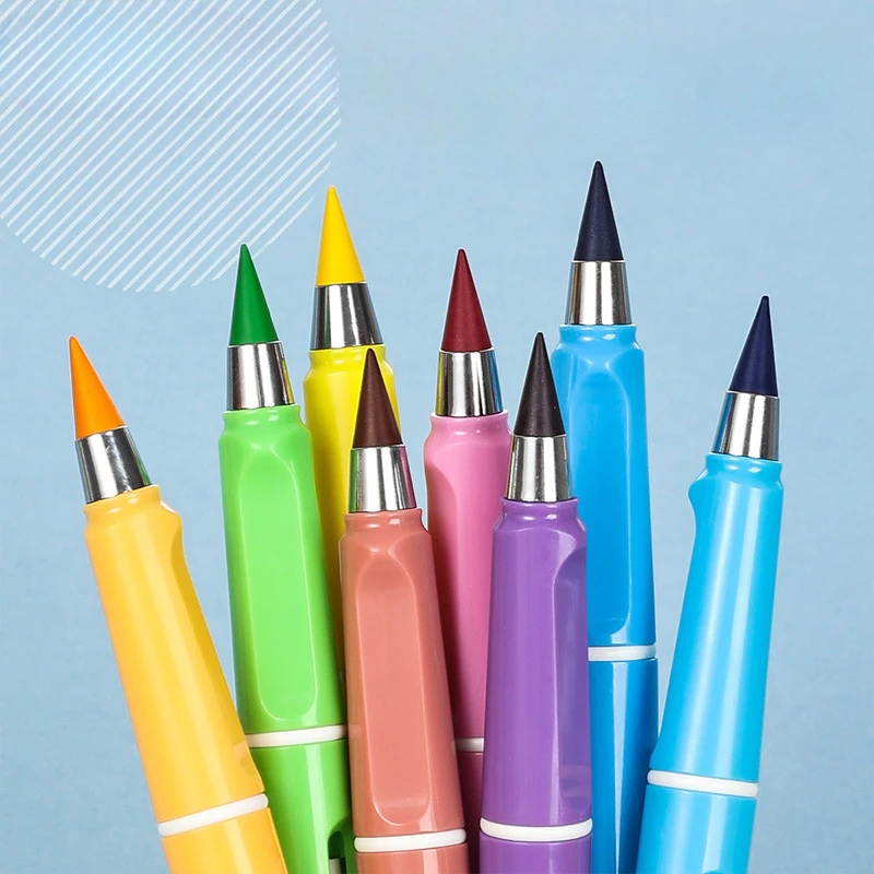 12 Color Eternal Pencil Erasable No Need To Sharpen Color Lead Upright Pen Student Writing Painting Stationery School Supplies