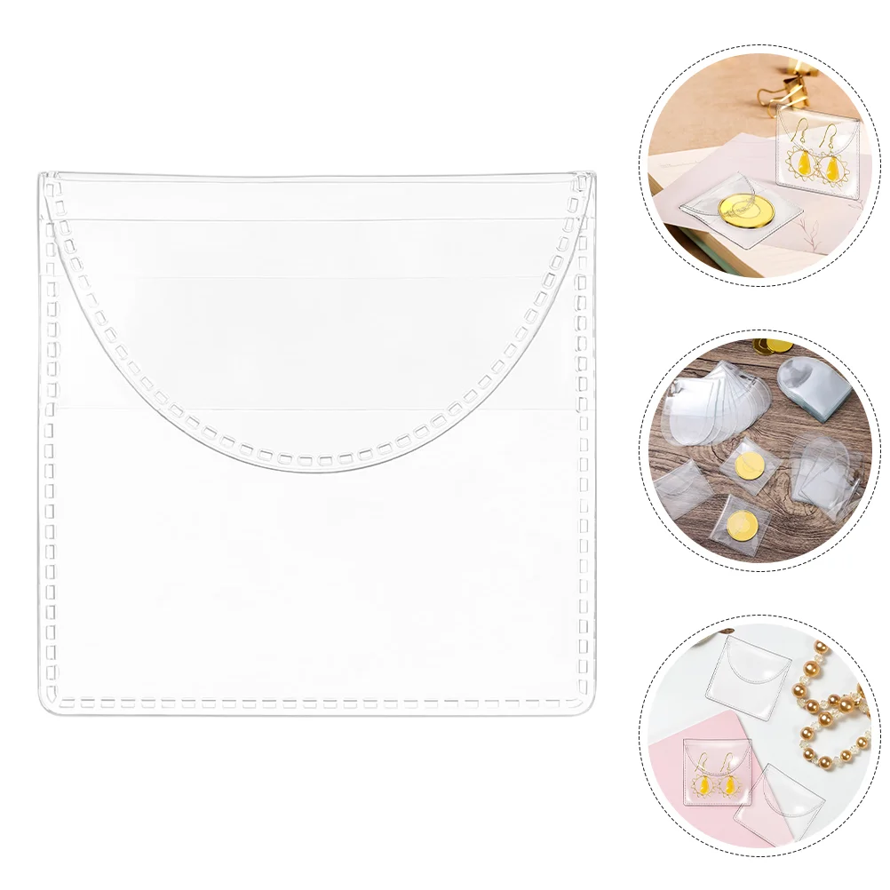 50 Pcs Coin Storage Bag Flips Holders for Collectors Jewelry Pvc Bags Display Sealed Pages Currency Sleeves Supplies