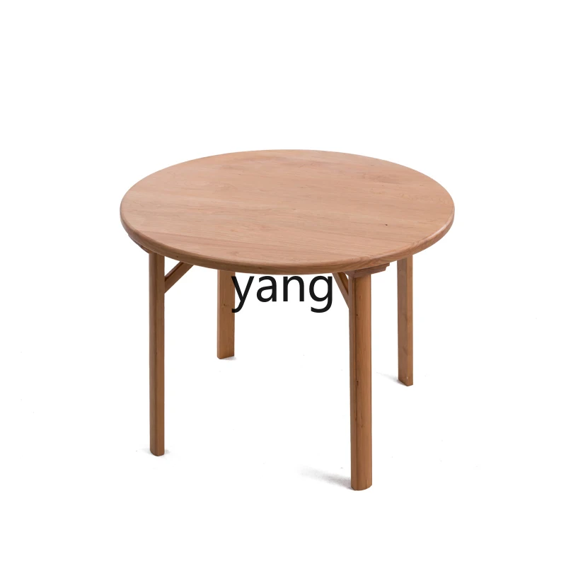 

XYY modern cherry wood black walnut restaurant solid wood round table small apartment dining table