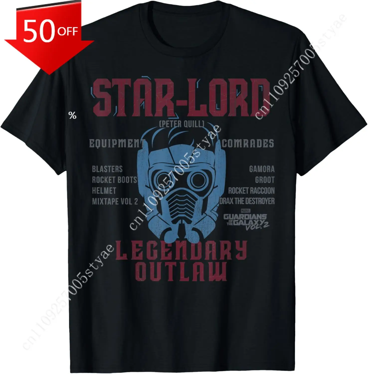 

Marvel Guardians of The Galaxy Vol. 2 Star-Lord Schematic T-Shirt Men's Women's Lightweight Short-Sleeve T-Shirts