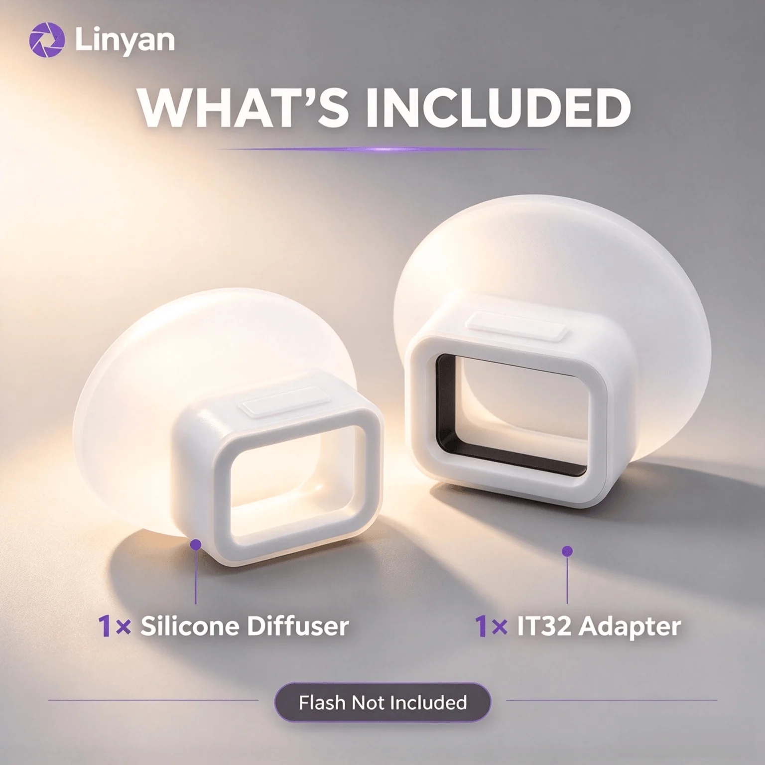 Photography Flash Modifier Linyan Collapsible Silicone Soft Light Dome Diffuser Dedicated Adapter for Godox IT32