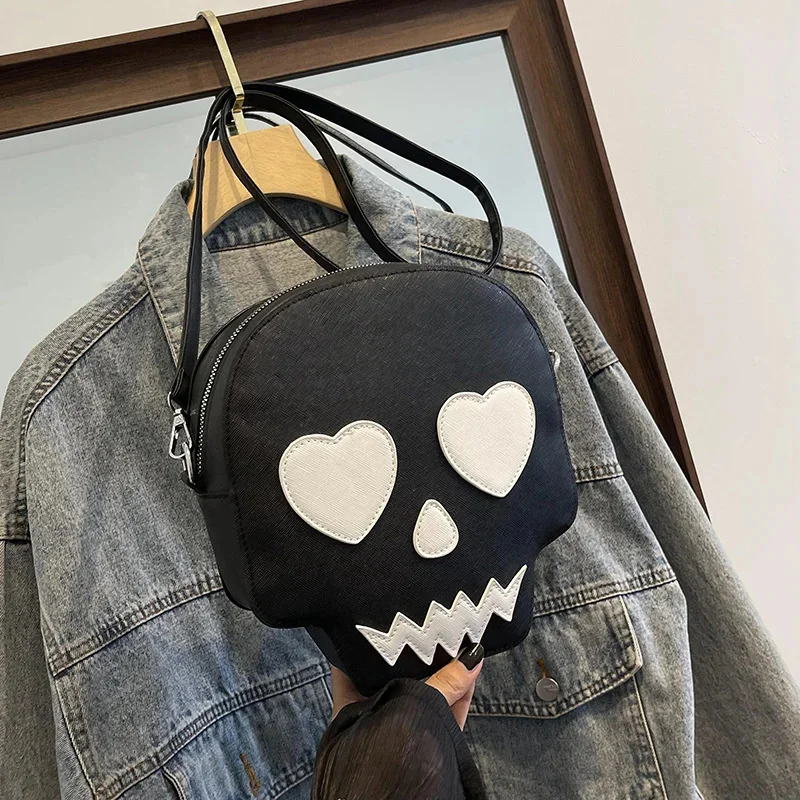 Novelty Devil Skull Funny Bag Halloween Ghost Bag Gothic Shoulder Bag PU Leather Tote Crossbody Bag Ghost Handbags Purse