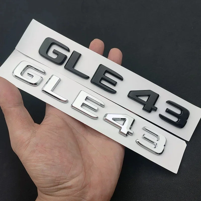 3D ABS Chrome Black Car Rear Trunk Badge Sticker GLE 43 BITURBO 4MATIC Emblem Logo For Mercedes GLE43 AMG W167 W166 Accessories