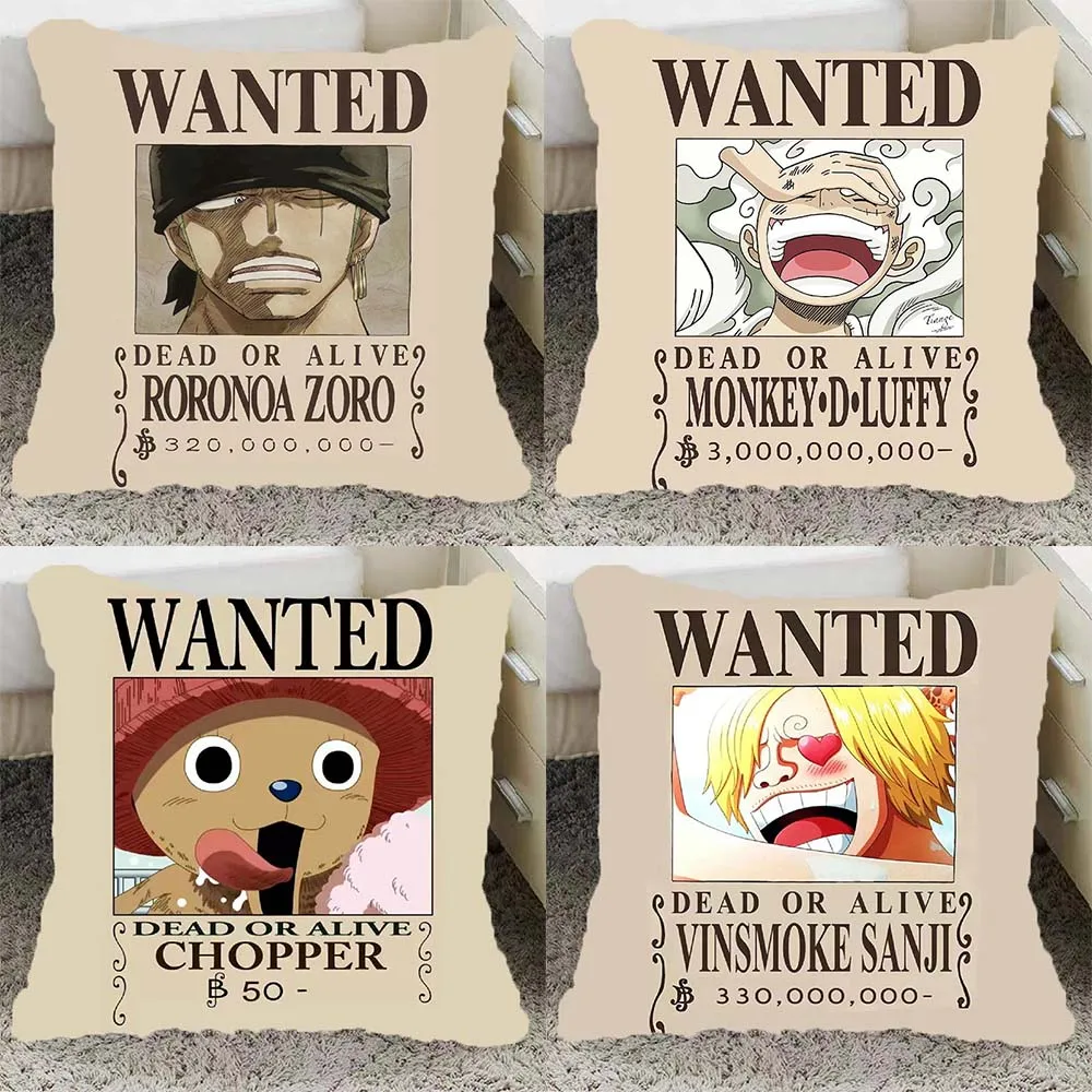 Funny Comics Throw Pillow Case Wanted Order Zoro Pillowcase 40x40 Cm Sofa Bed Bedroom Pillow Covers Decorative Home Decor