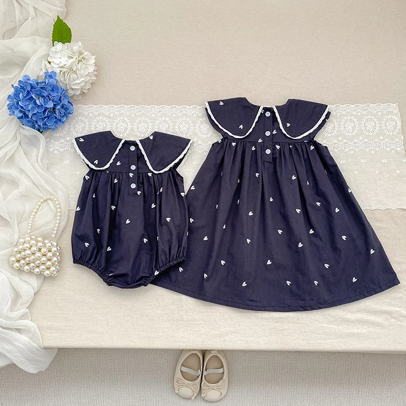 2026 Neuer Sommer Neugeborenen Baby Mädchen Strampler 0-24M Baby Mädchen Kleidung Ärmellos Baumwolle Herz-Print Baby Mädchen Einteiler – Detail 17