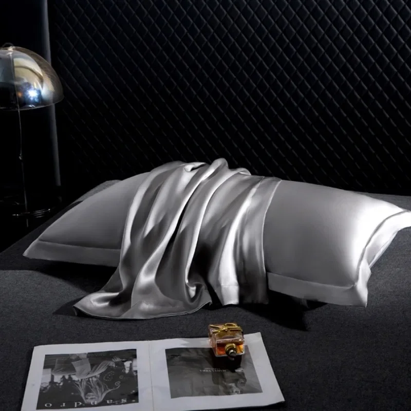 2PCS 100% Mulberry Silk Luxury Natural Heavy Pure Silk Pillowcase Summer Cold Silk Cool Pillow Towel Pillowcase Single Double