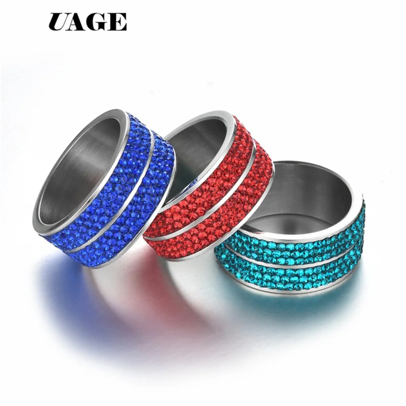 UAGE  Wedding Rings for Women Men Couple Promise Band Stainless Steel Anniversary Engagement Jewelry Alliance Bijoux