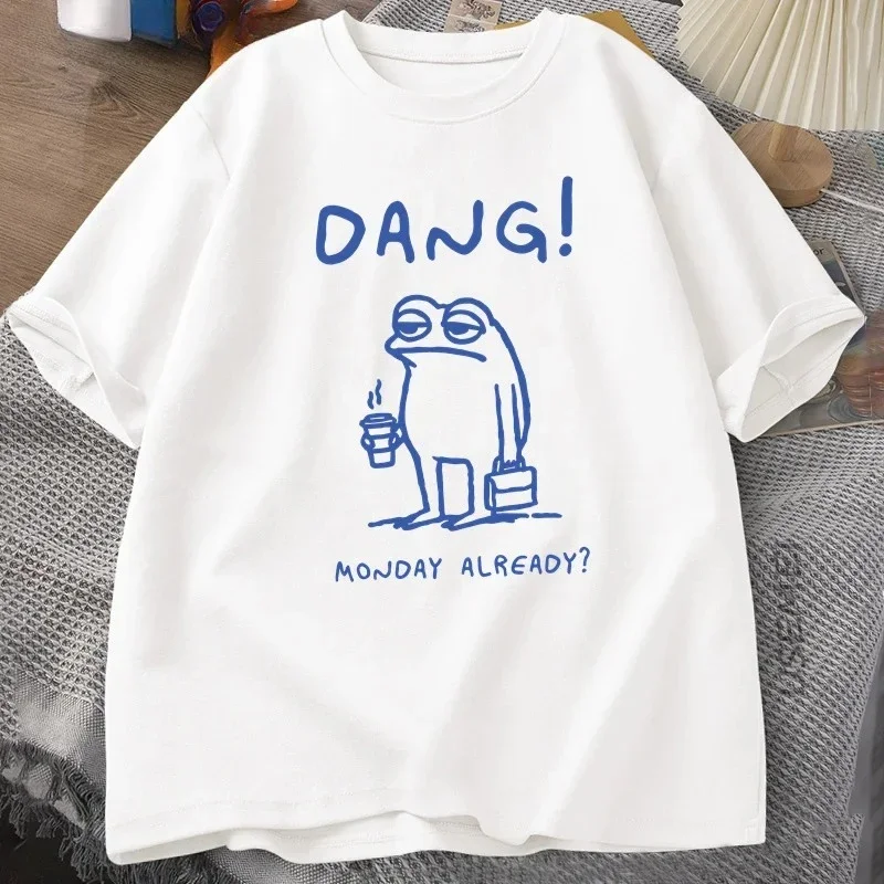 Dang Monday ya camiseta mujer divertida Cottagecore mujeres I Love Frog camiseta divertida con estampado de rana camiseta de manga corta ropa