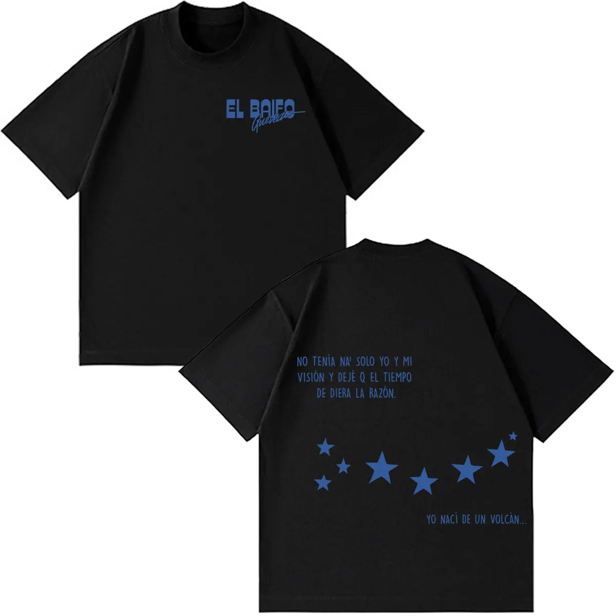 QUEVED0 EL BAIFO Album 2026 Tour Print T-Shirt für Herren und Damen, modisches T-Shirt aus Baumwolle, lässig, locker, übergroß, kurzärmelig – Detail 7