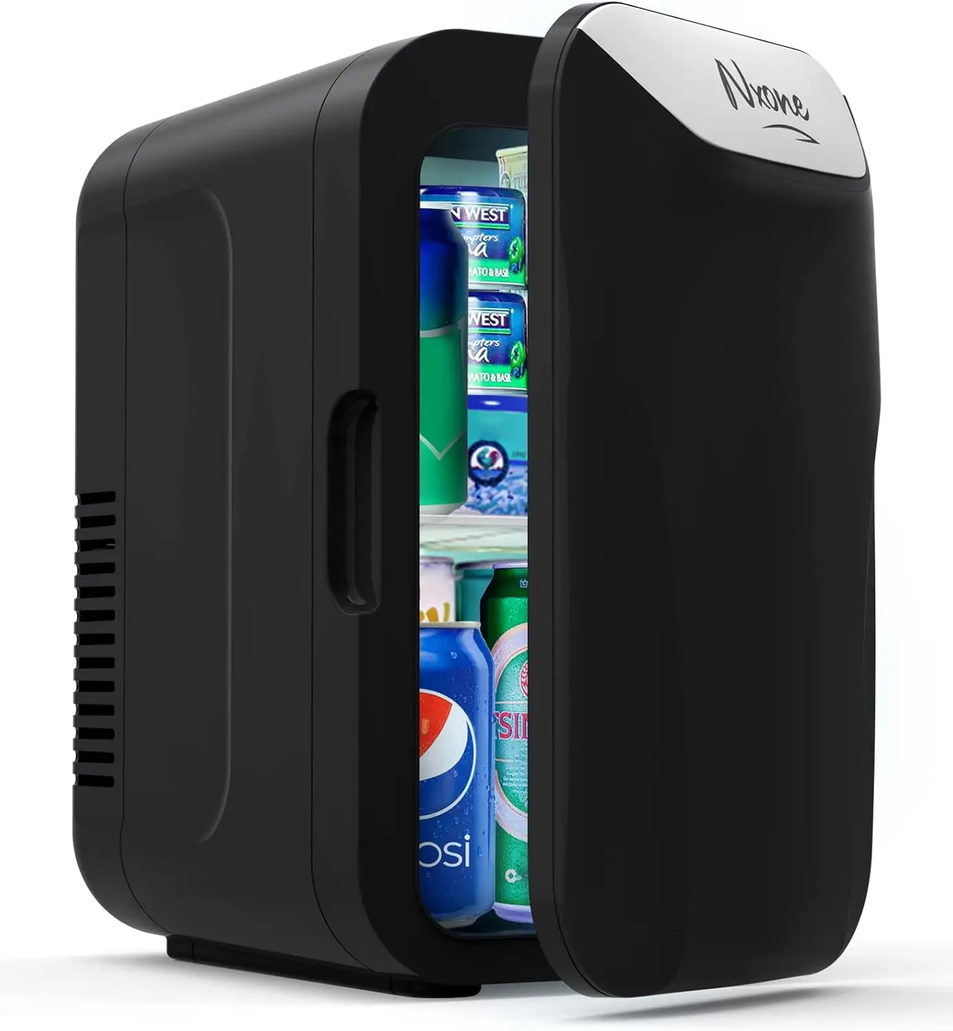 

Mini Fridge,8 Can/6 Liter Small Refrigerator,110VAC/ 12V DC Portable Thermoelectric Cooler