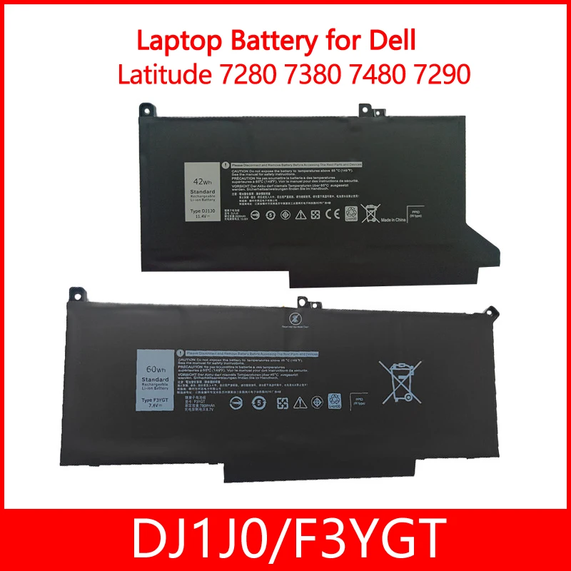 

F3YGT DJ1J0 Laptop Battery For Dell 7480 2X39G Latitude 12 7000 7280 7290 E7280 E7290 E7380 E7390 13 7000 7380 7390 14 7480 7490
