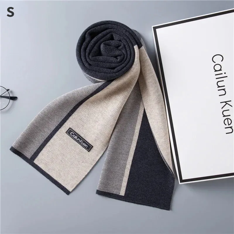 High Quality Wool Men Scarf Autumn Winter Classic Business Thermal Muffler Male Soft Korean Version Long Thick Warm Shawl No Box