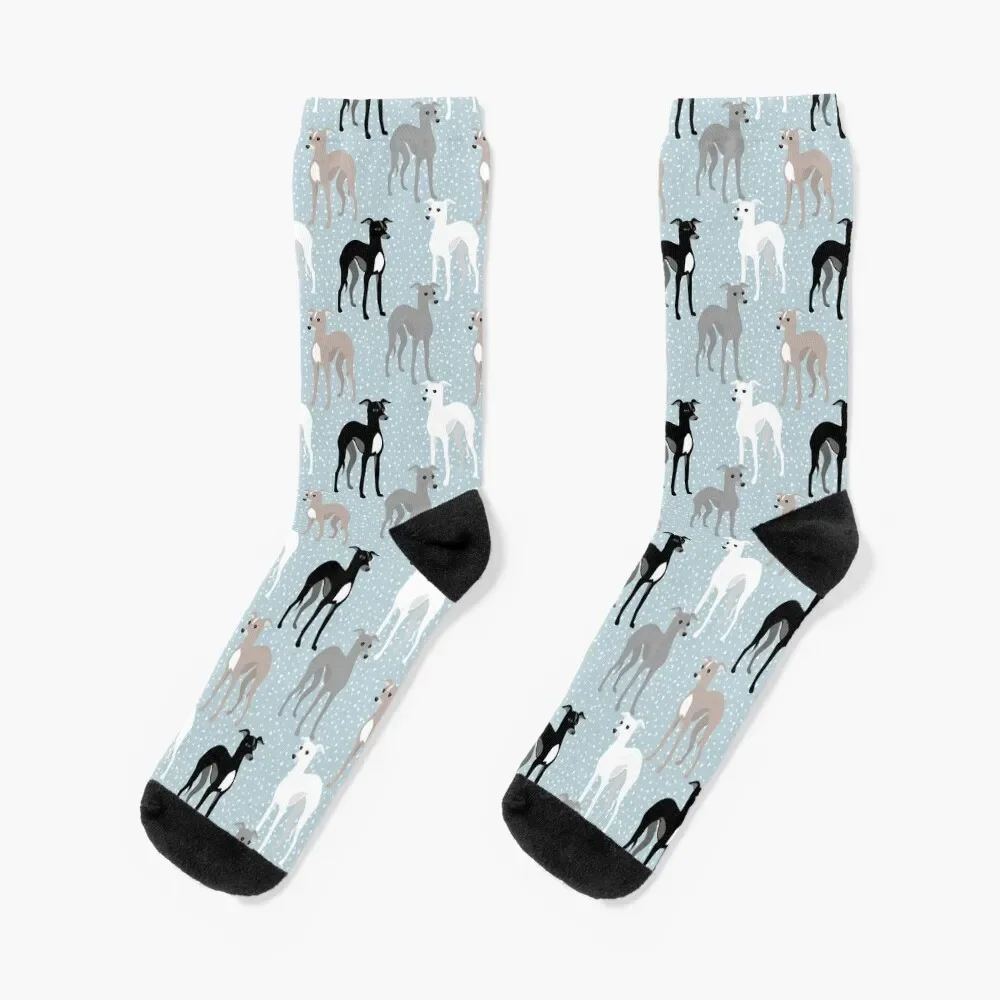 

Italian Greyhounds Mid-Century Modern Pattern Socks japanese fashion warm winter valentine gift ideas Socks Ladies Men's