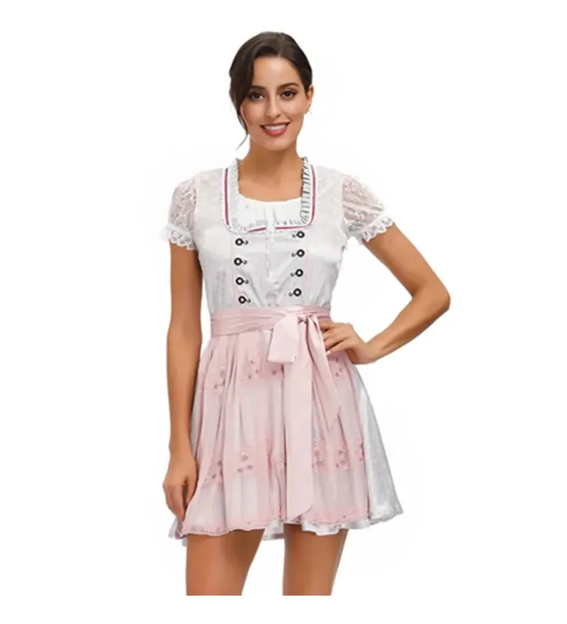 

Women Oktoberfest Dirndl Dress Traditional German Bavaria Beer Girl Costume Halloween Carnival Party Maid Costumes