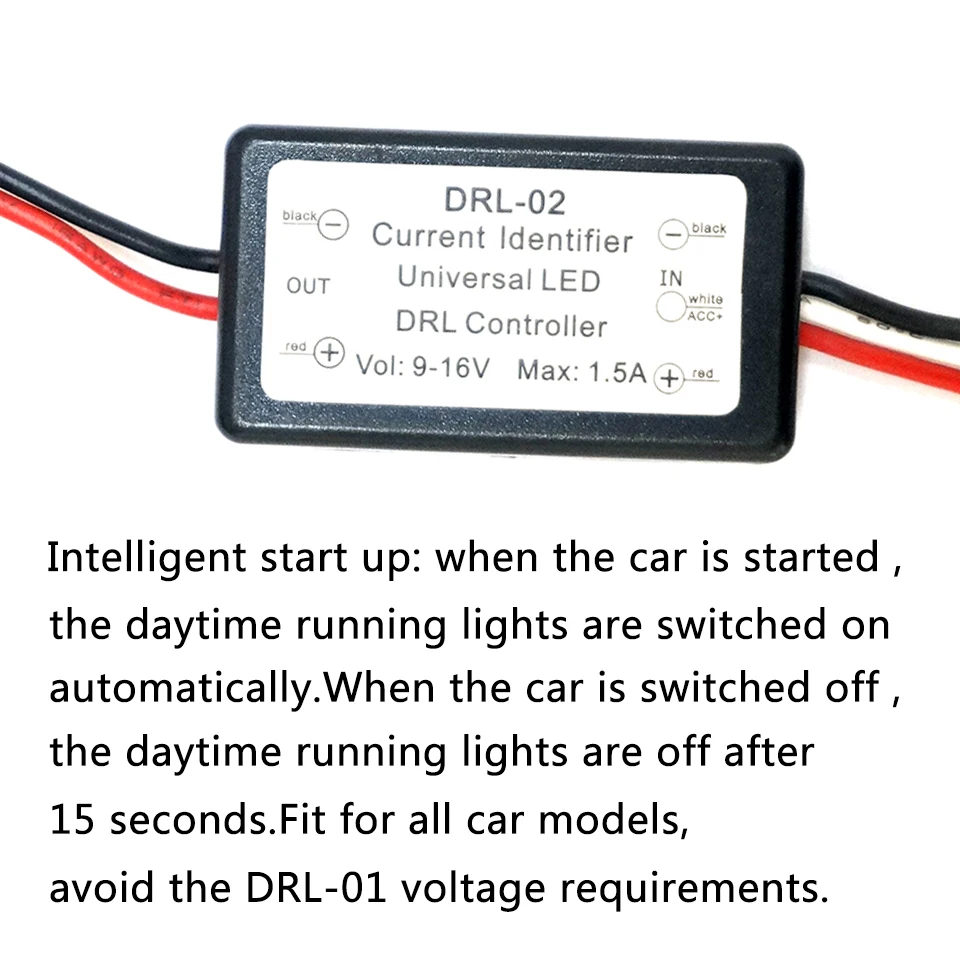 1Pcs DRL Controller Auto Car LED Daytime Running Light Relay Harness Dimmer On/Off 9-16V Fog Light Controller DRL-02