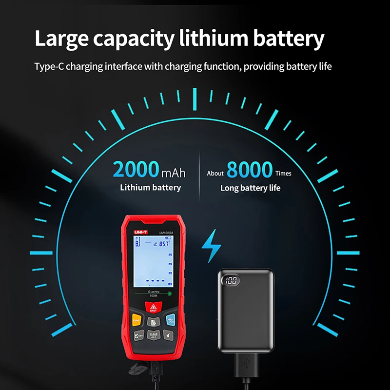 UNI-T สีเขียวเลเซอร์ 70 M 100 M Rangefinder ความแม่นยําสูงเลเซอร์ดิจิตอลเทปวัด LM70GA LM100GA IP65