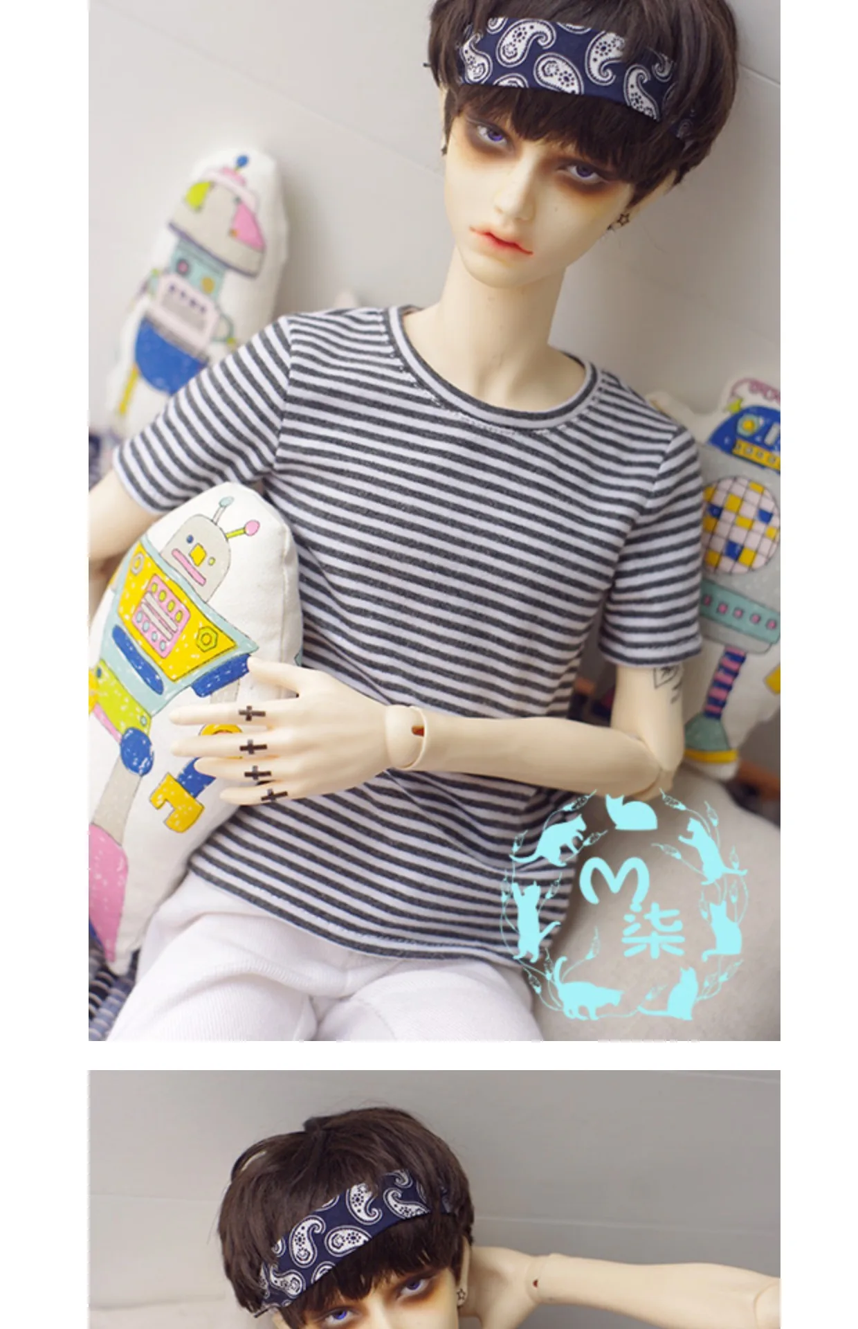 Bjd kleidung puppe täglich versatiletop lässig gestreiftes t-shirt für 1/3 1/4 1/6 bjd sd dd msd mdd yosd puppen zubehör