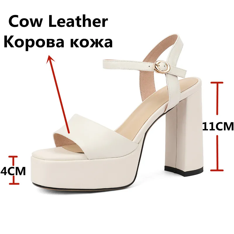 FEDONAS Women Top Quality Genuine Leather Sandals High Platform Thick High Heeled Pumps Summer Fashion Party Wedding Shoes Woman