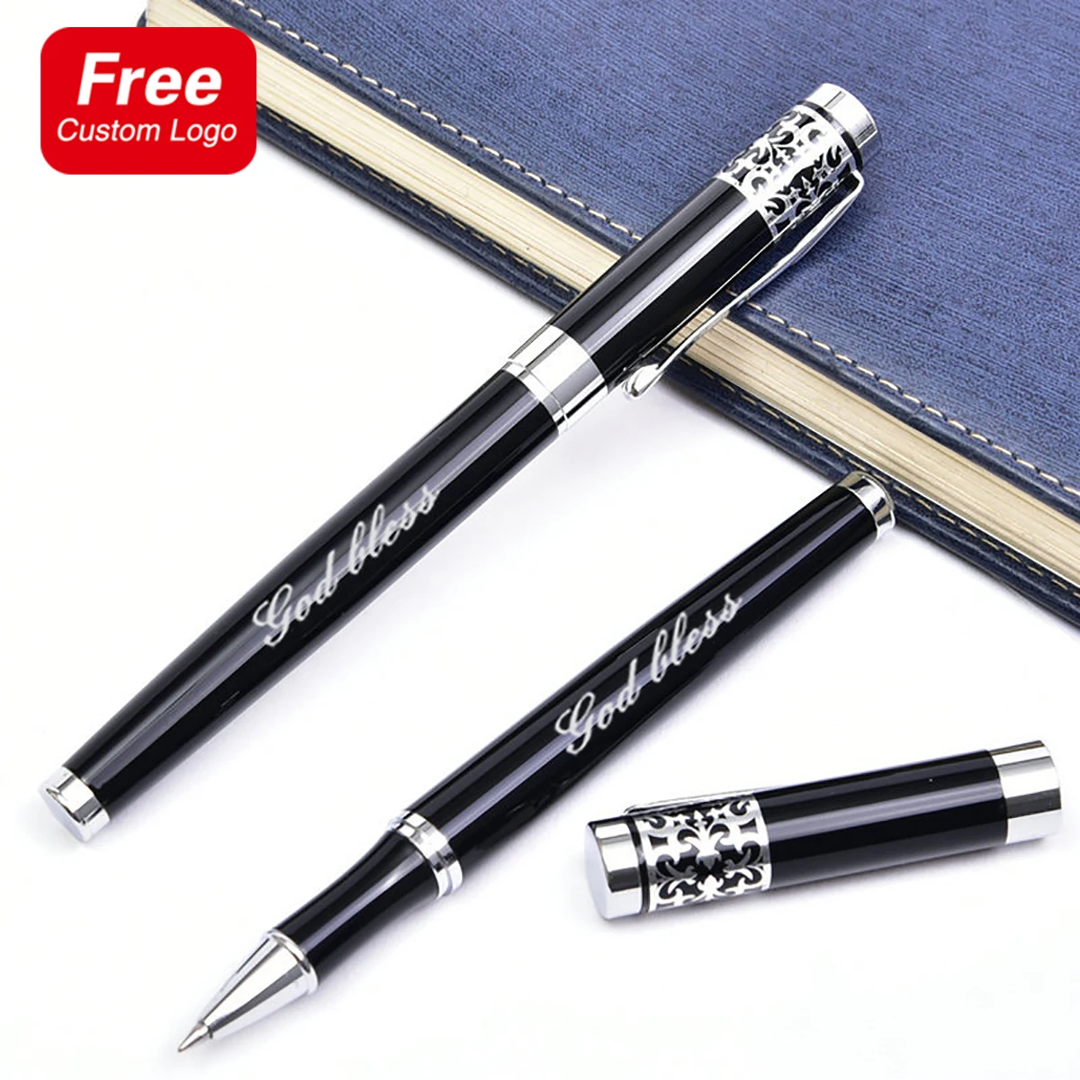 

Hot Metal Neutral Pen Hot Silver Pattern Customized Pen Personalized Engraving Logo Business Advertising Pen Custome Gift Pens