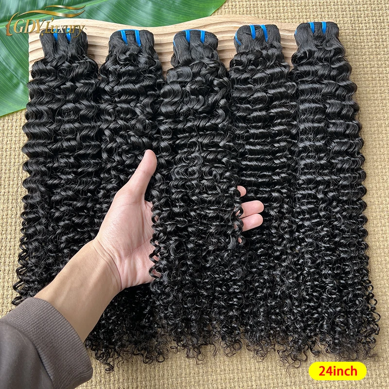 

Натуральные необработанные волосы 18A Deep Curly Bundles, 100% человеческие волосы, вьетнамские пряди для наращивания, двойная тесьма, 3/4 шт.
