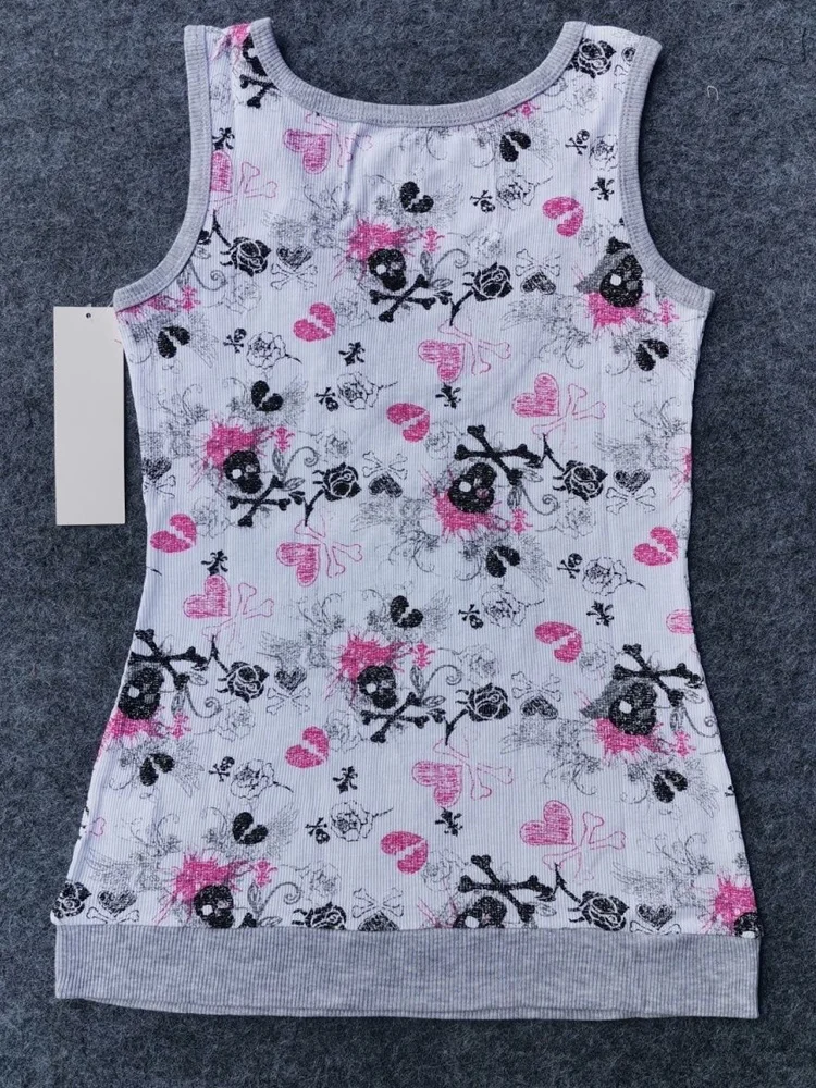 

Y2k American Fashion Sweet Cool T-shirt Printed Casual Patch Tank Top Personalized Street Wear Kpop Tank Top