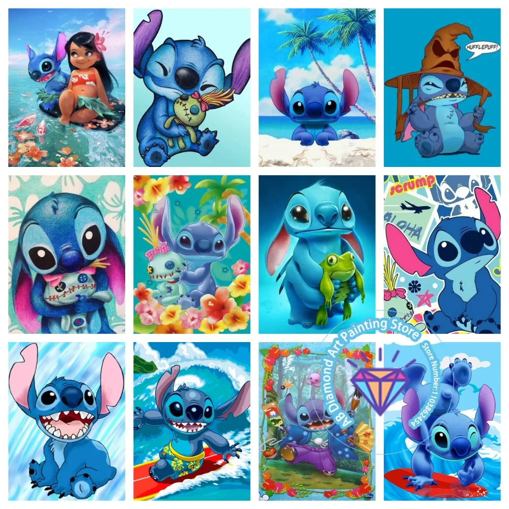 

Cute Lilo Stitch Cartoon AB Diamond Painting Kit Square Round Diamond 5D DIY Mosaic Handmade Art Adult Exquisite Gift Home Decor