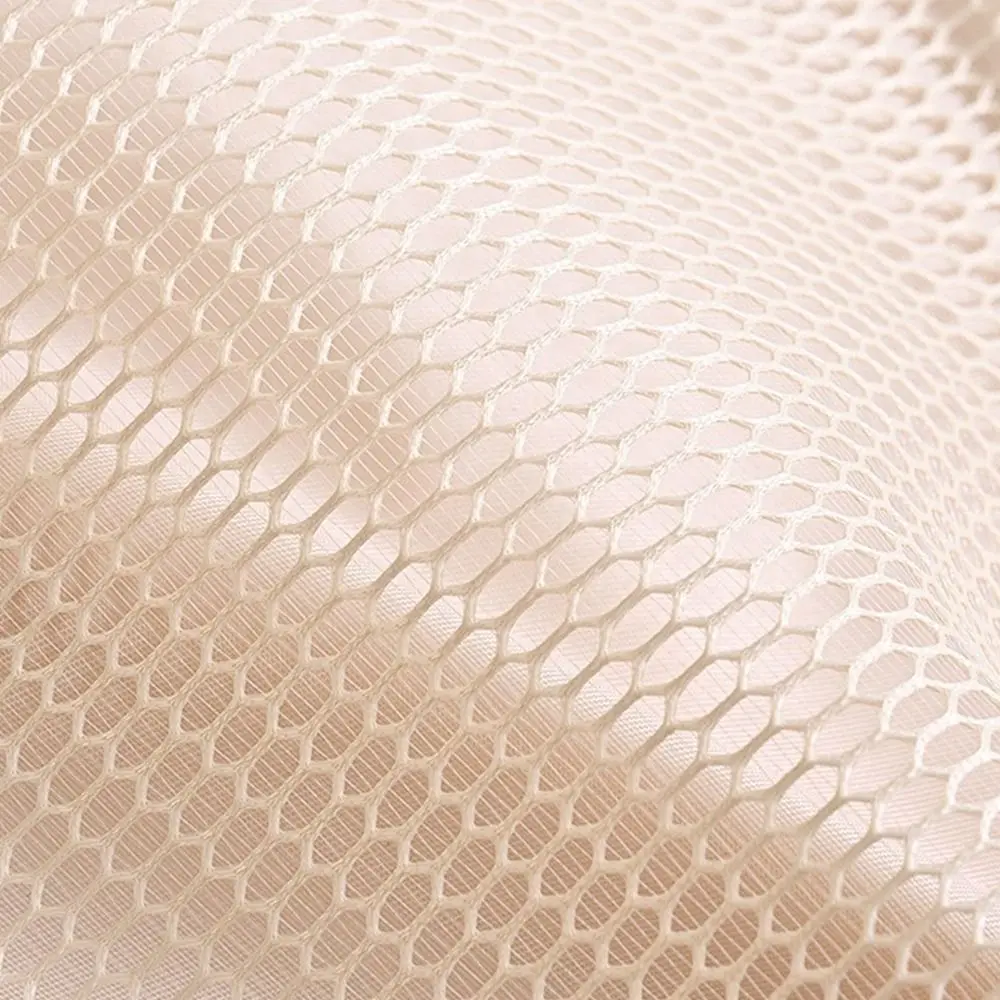 Multi-purpose Storage Bag Beige Mesh Material Mesh Storage Pouch Zipper Closure Lightweight Design Coin Purse Sundries Storage