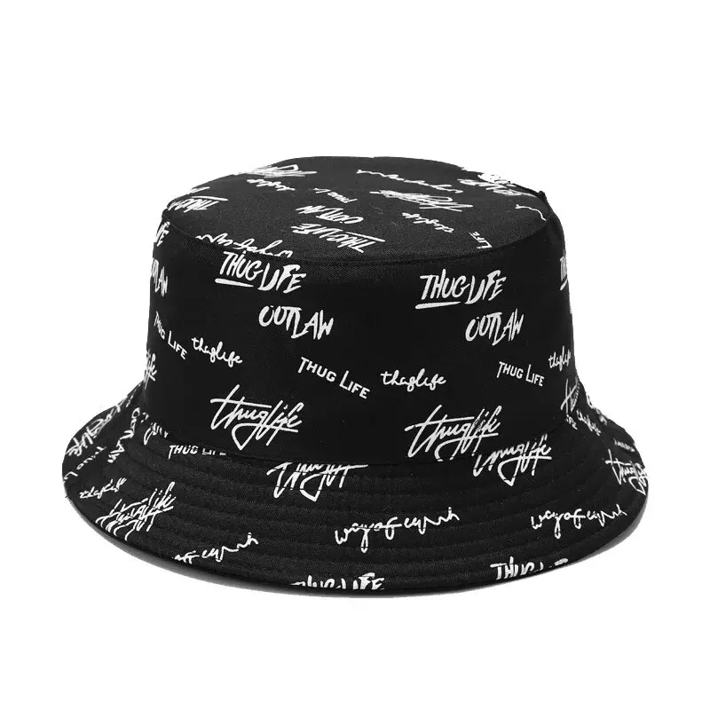 Hats, Female Letters, Fisherman\'s Hats, Trendy Casual And Versatile, Double-Sided Basin Hats, Men\'s Sunhats In All Seasons