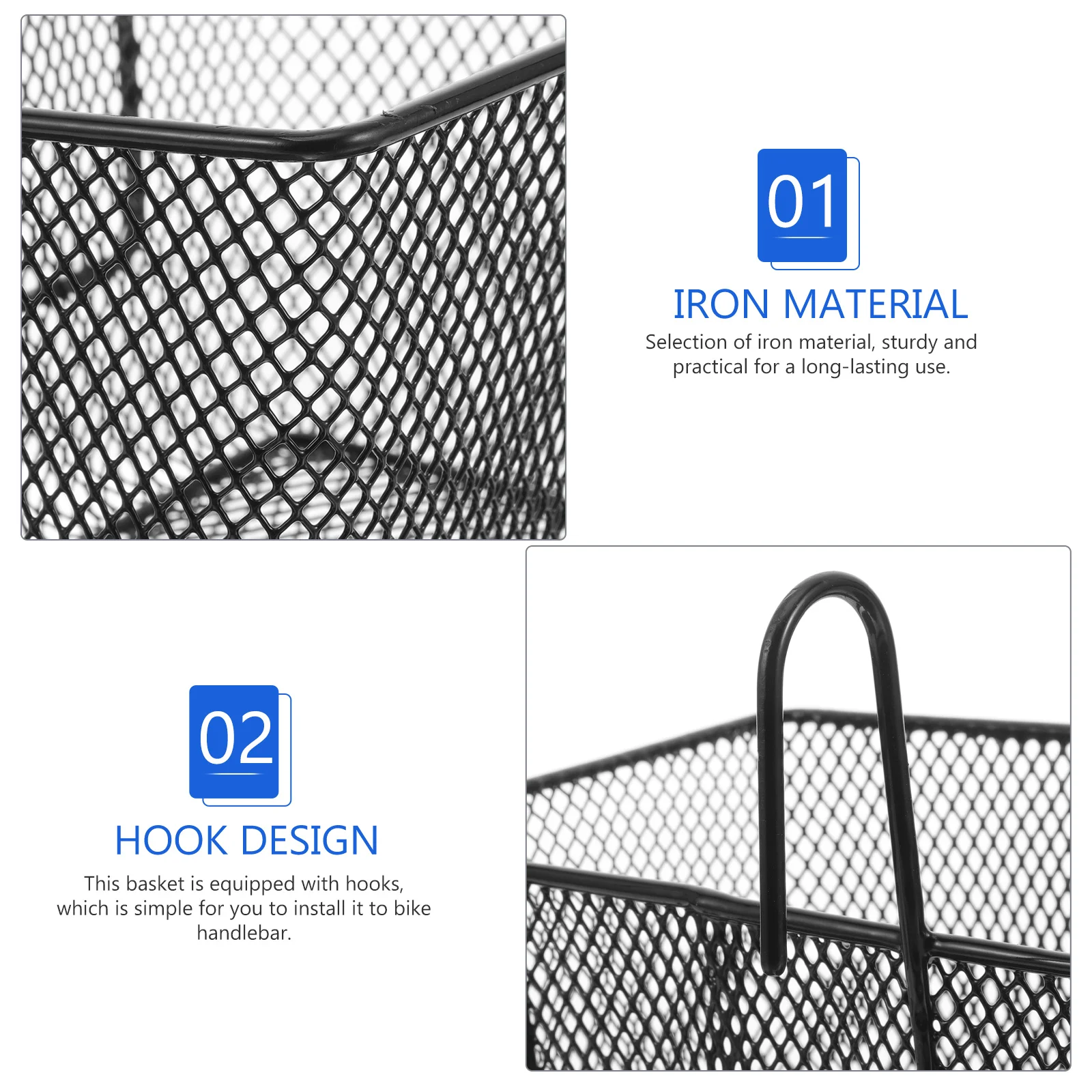 

Front Bike Heavy Duty Iron Large Capacity Handlebar Mounting Cycling Storage For Electric Scooter Mountain Bicycle Scooter