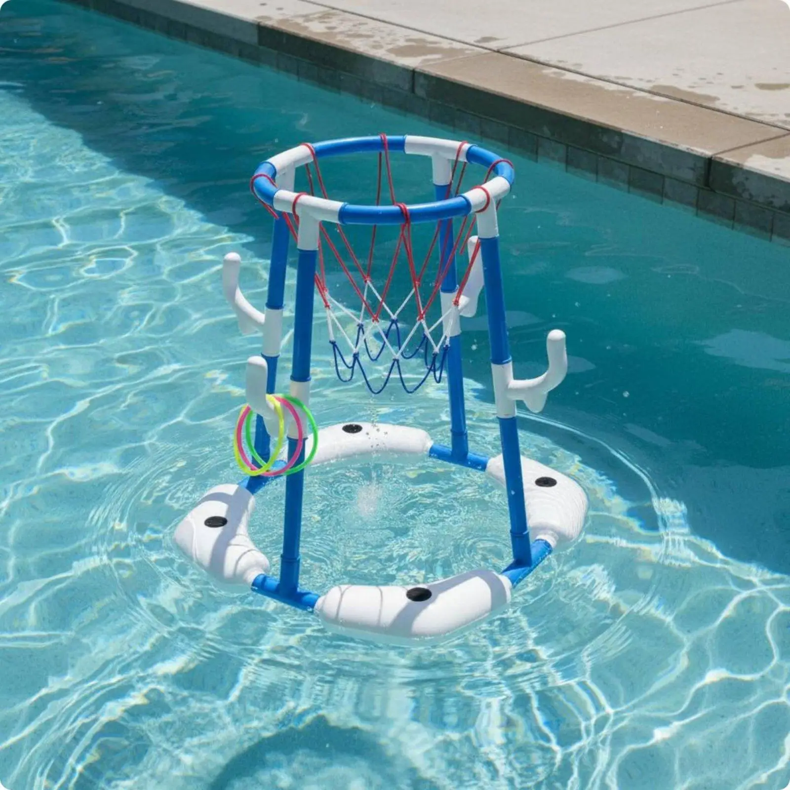 Pool Basketball for Children Floating Hoop Water Toy Fun Game Set Pool Accessories for Kids Swimming Pool Activities
