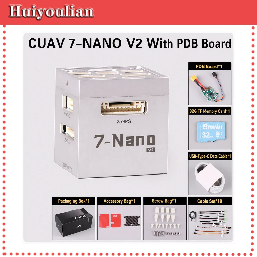 7-NANO V2 Carrier Board with PDB Flight Control Model Drone Open Source Flight Control System Multi-rotor Fixed Wing PX4