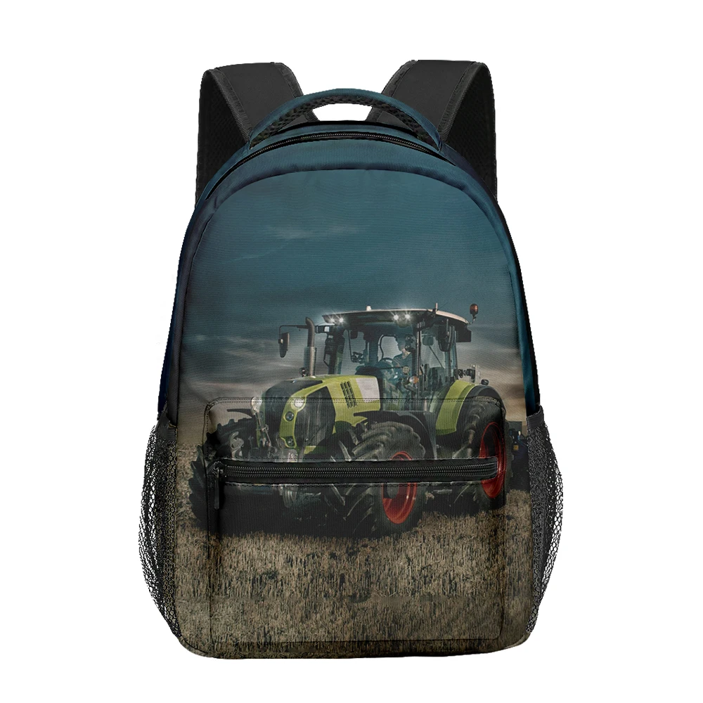 Cartoon Peculiar Funny Tractor pattern student Bookbag Notebook Backpacks 3D Print Oxford Waterproof Boys/Girls Travel Backpacks