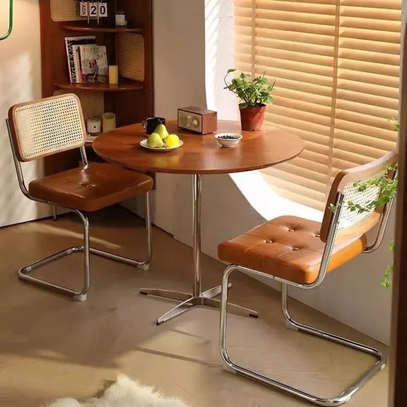 Dining table negotiation  round table small apartment coffee balcony side table household simple desk