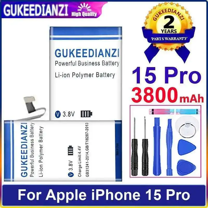 

Mobile Phone Battery For Apple Iphone 15 Pro Long-Lasting 3800Mah