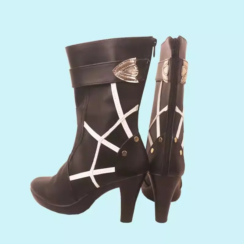 Zapatos de Cosplay de Kafka Anime Honkai: Star Rail, botas de juego de rol, tacones altos de cuero PU para Halloween y Navidad para mujeres y niñas