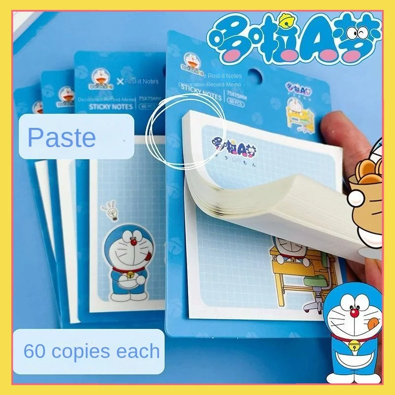 Super cute Dingdang Cat Doraemon sticky notes posted n times on student notebooks, notebooks, ins, high aesthetic sticky notes