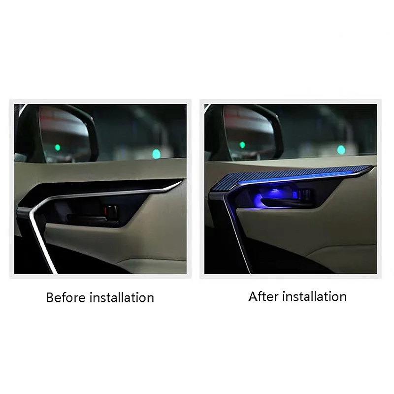 

For Toyota Rav4 2020 Door Bowl Armrest Atmosphere Light Interior Led Blue Decoration Door Bowl Handle Frame Light