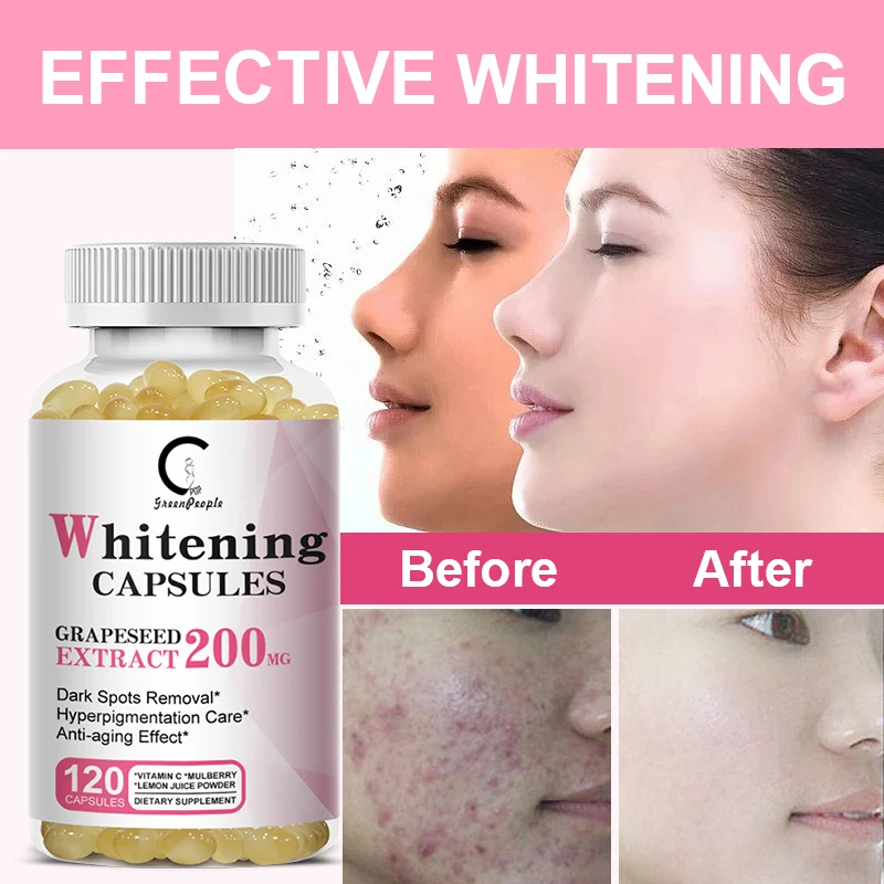 GPGP GreenPeople Whitening Capsules Dark Spots & Acne Scar Remover Vegan Skin Bleaching Capsules