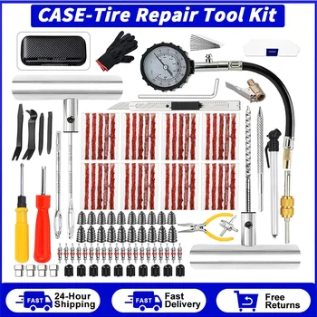 Car tire repair kit puncture plug tools tire puncture emergency universal tire strips for stiring glue repair tool kit